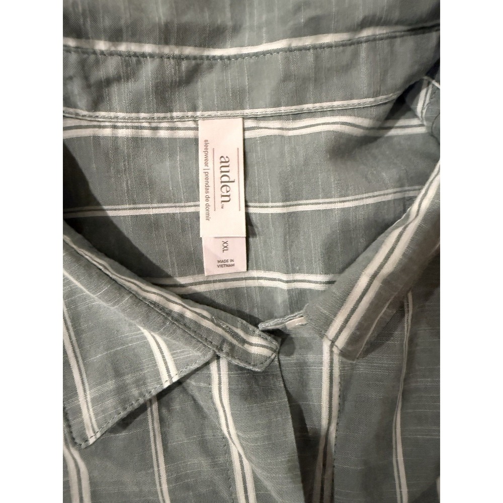 Auden Women's XXL Long Sleeve Sleep Shirt  Button Front, Notch Collar & Shorts - Picture 8 of 10